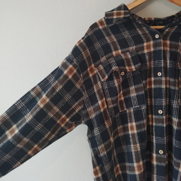 Paparazzi Plaid Flannel Shirt Dress - Picture 3 of 7